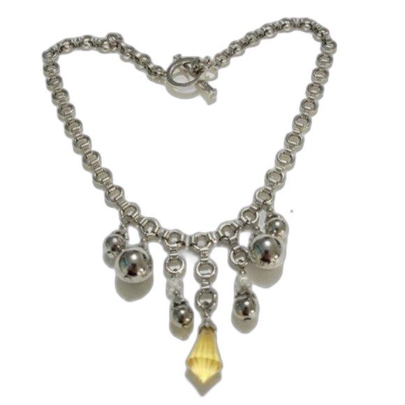Liz Claiborne silver necklace Y2K vintage charms statement piece - Picture 1 of 6